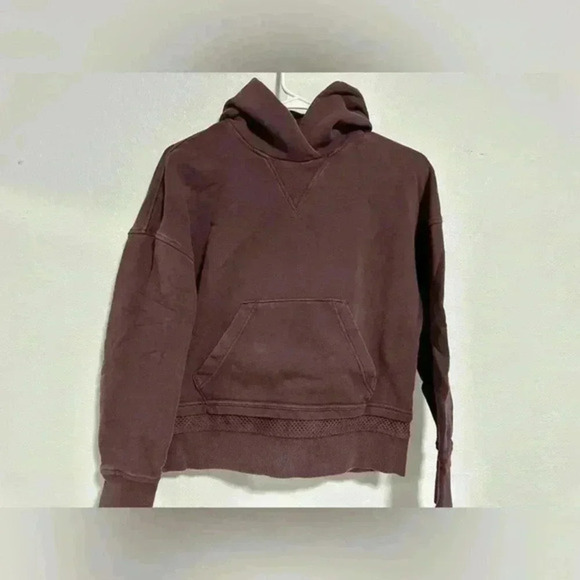 Lululemon Warm Down Hoodie Cotton Pullover Long Sleeve Pelt Purple Plum Sz 4 - Picture 3 of 7